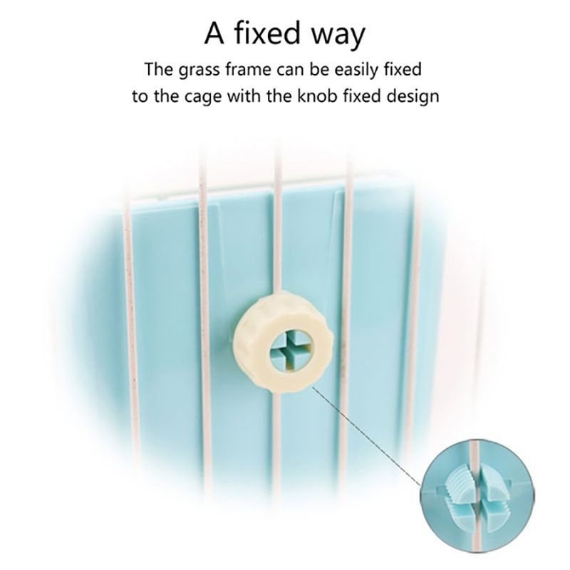 2in1 Plastic Grass Bowl Rack Hay Cat Small Animals Bowl Small Pet Rabbit Hay Grass Feeder Rack Fixed External Shelf