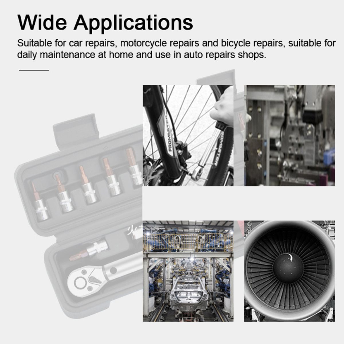 16PCS Torque Wrench Allen Key Tool 2-24Nm Adjustable Ratchet Wrench 1/4'' Socket Wrench Set for Bicycle Repair Tool Kits