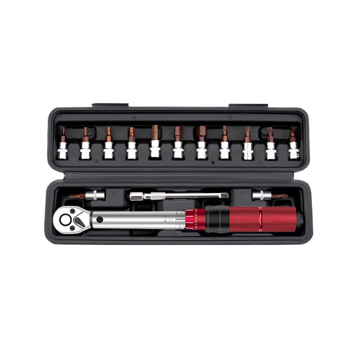 16PCS Torque Wrench Allen Key Tool 2-24Nm Adjustable Ratchet Wrench 1/4'' Socket Wrench Set for Bicycle Repair Tool Kits