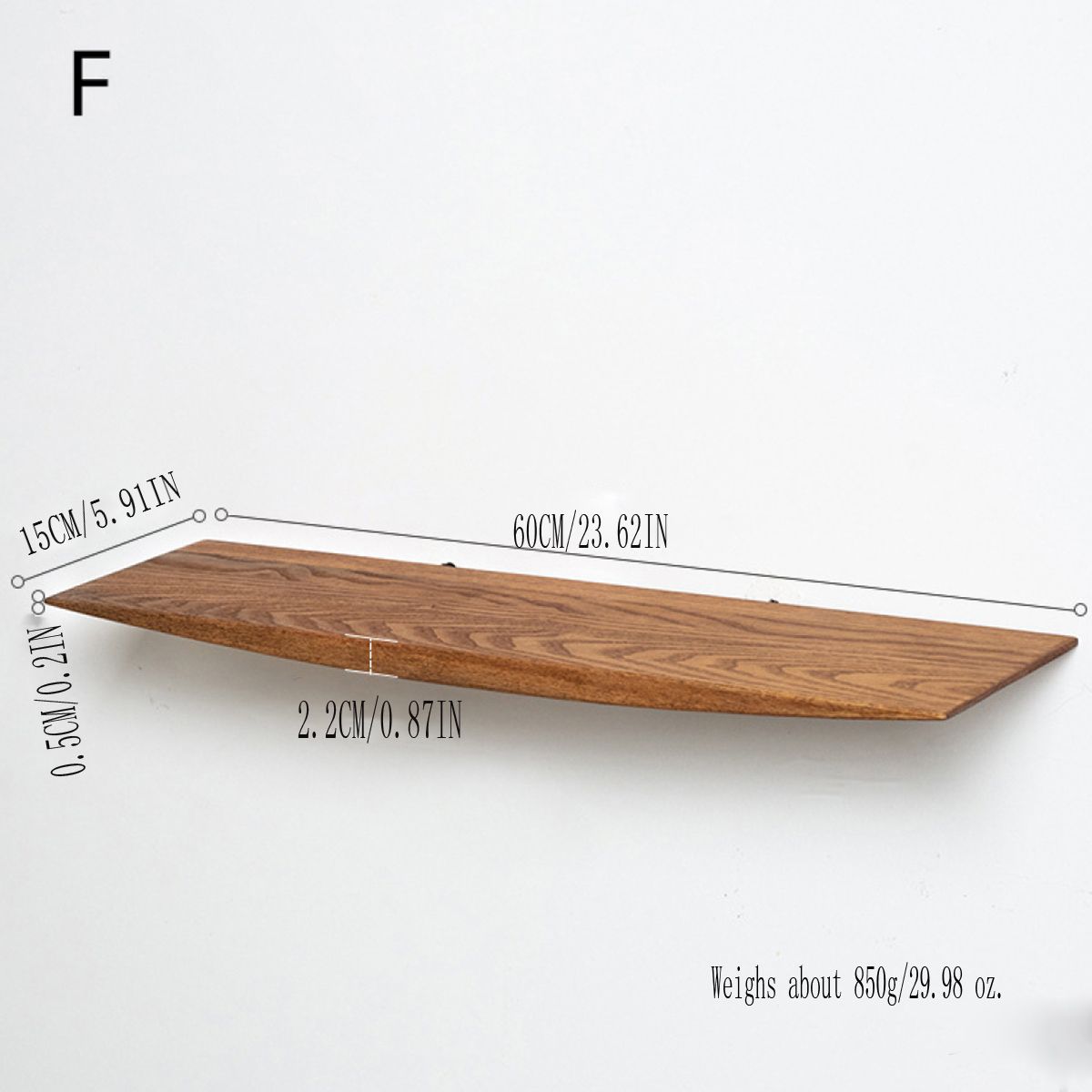 1pc Wooden Semicircle Wall Shelf Background Wall Hanging Projector Display Stand Storage Organization Suspension Home Decoration