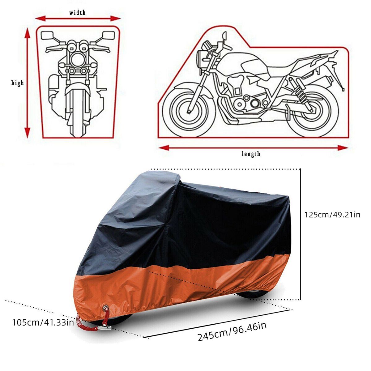 1pc M L XL XXL XXXL XXXXL Motorcycle Cover Waterproof Large Bike Outdoor Rain Dust Protector UV Proof