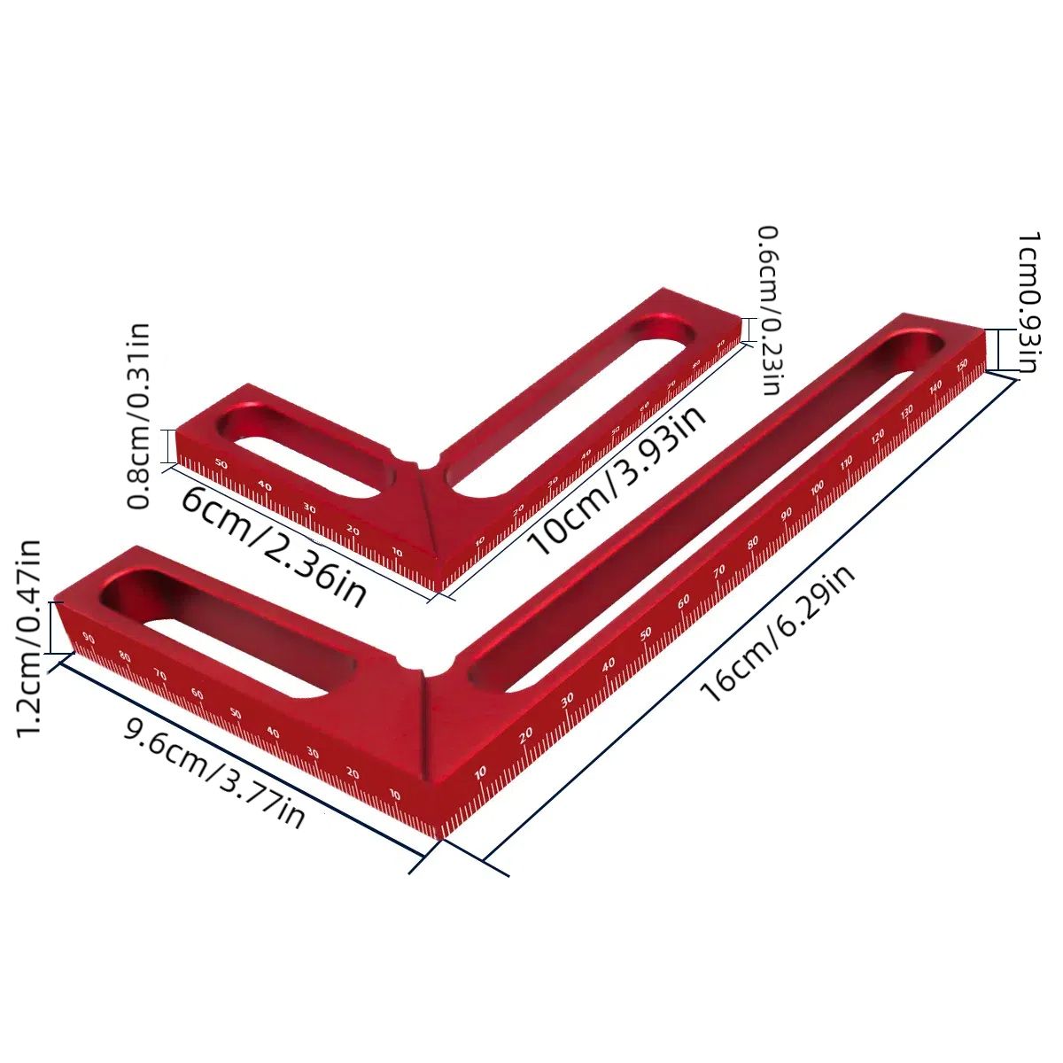 1pc Woodworking Right Angle Ruler Aluminum Carpenter Square Measuring Height Ruler 90° Right Angle Calibration for Wood Work Projects