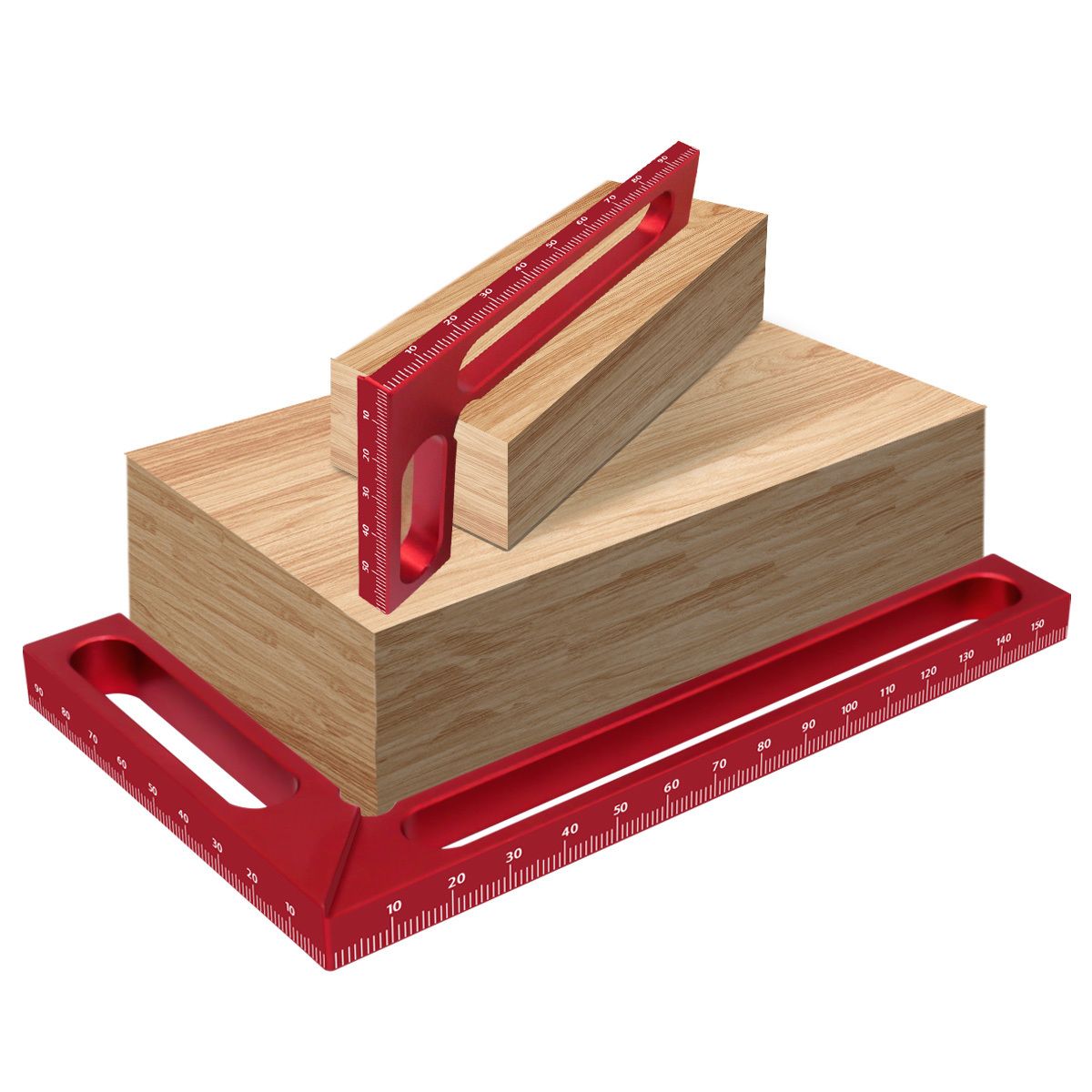 1pc Woodworking Right Angle Ruler Aluminum Carpenter Square Measuring Height Ruler 90° Right Angle Calibration for Wood Work Projects