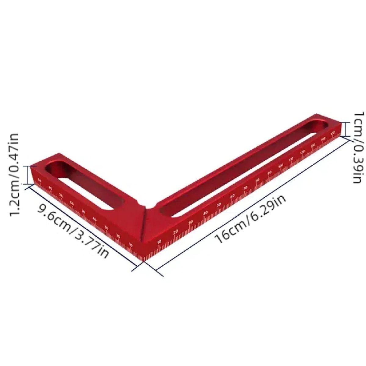 1pc Woodworking Right Angle Ruler Aluminum Carpenter Square Measuring Height Ruler 90° Right Angle Calibration for Wood Work Projects