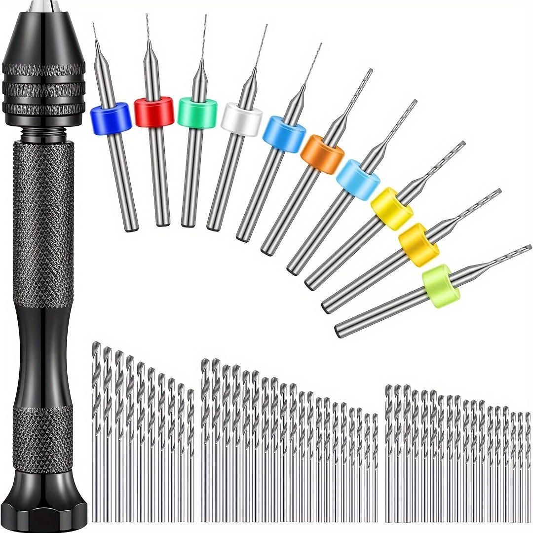 59 Pieces Hand Drill Bits Jewelry Casting Tools Kit Includes 49 Pieces Micro Twist Drill Bits and 10 Pieces Tungsten Carbide PCB Rotary Tools for Resin Polymer Wood Craft DIY Jewelry Making Engraving