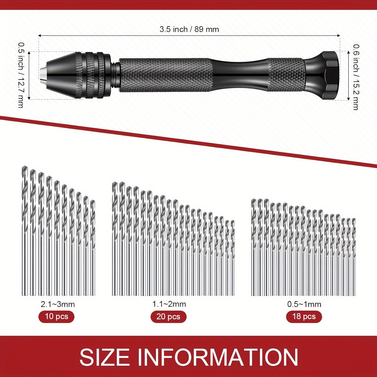 59 Pieces Hand Drill Bits Jewelry Casting Tools Kit Includes 49 Pieces Micro Twist Drill Bits and 10 Pieces Tungsten Carbide PCB Rotary Tools for Resin Polymer Wood Craft DIY Jewelry Making Engraving