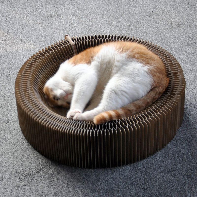 Pet Cat Scratcher Lounge Bed Collapsible Folding Corrugated Paper Deformed Cat Scratch Board For Cat Bed Mat Kitten Toy Pet Supply