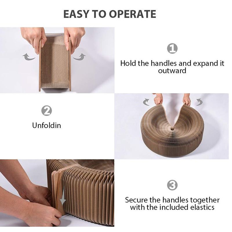 Pet Cat Scratcher Lounge Bed Collapsible Folding Corrugated Paper Deformed Cat Scratch Board For Cat Bed Mat Kitten Toy Pet Supply