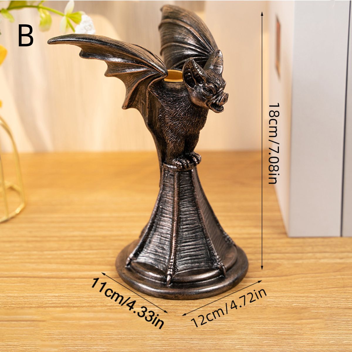 Retro Gothic Animal Candle Holder Black Bat Wolf Leopard Crow Cat Halloween Fun Atmosphere Home Decoration Accessories