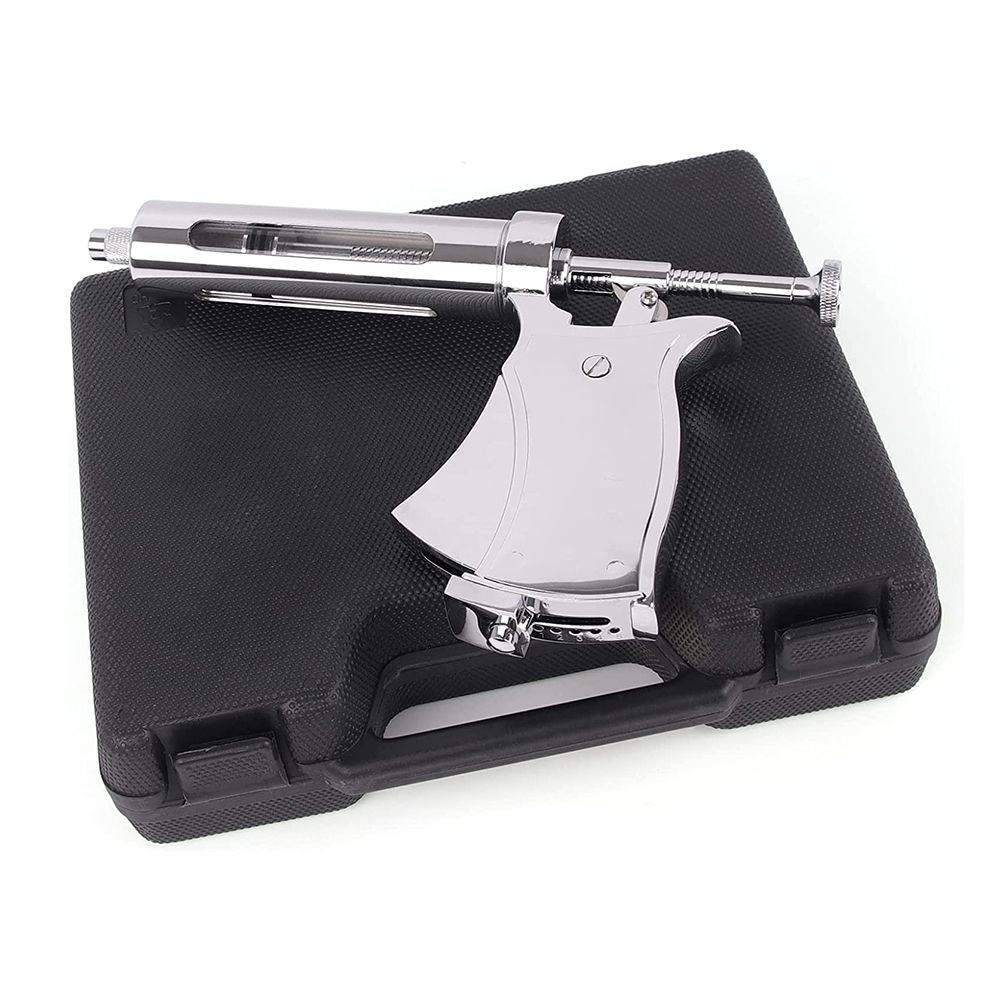 Adjustable Syringe Gun 50ml Automatic Continuous Stainless Steel Vaccination Syringe Gun for Cow Pig Sheep Farm Animals