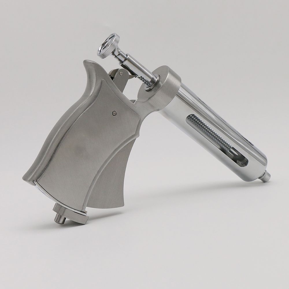 Adjustable Syringe Gun 50ml Automatic Continuous Stainless Steel Vaccination Syringe Gun for Cow Pig Sheep Farm Animals