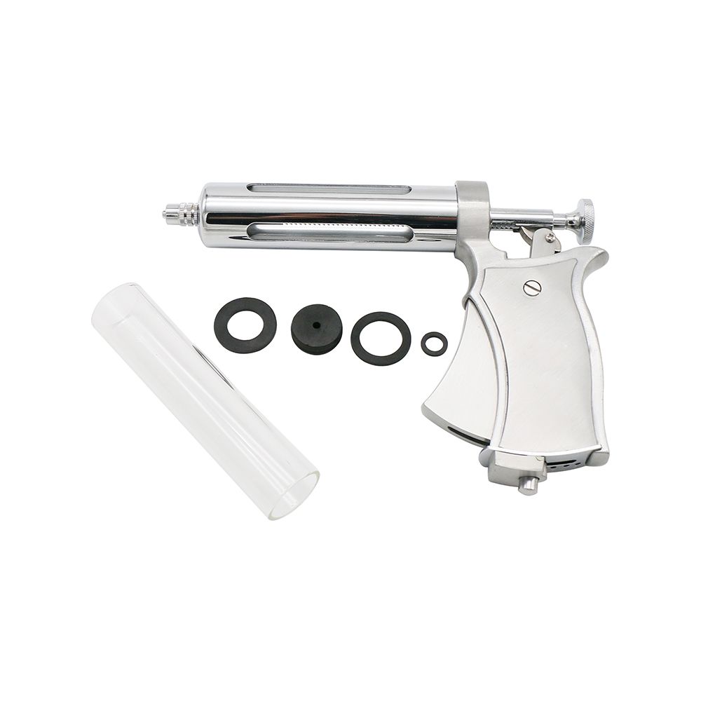 Adjustable Syringe Gun 50ml Automatic Continuous Stainless Steel Vaccination Syringe Gun for Cow Pig Sheep Farm Animals