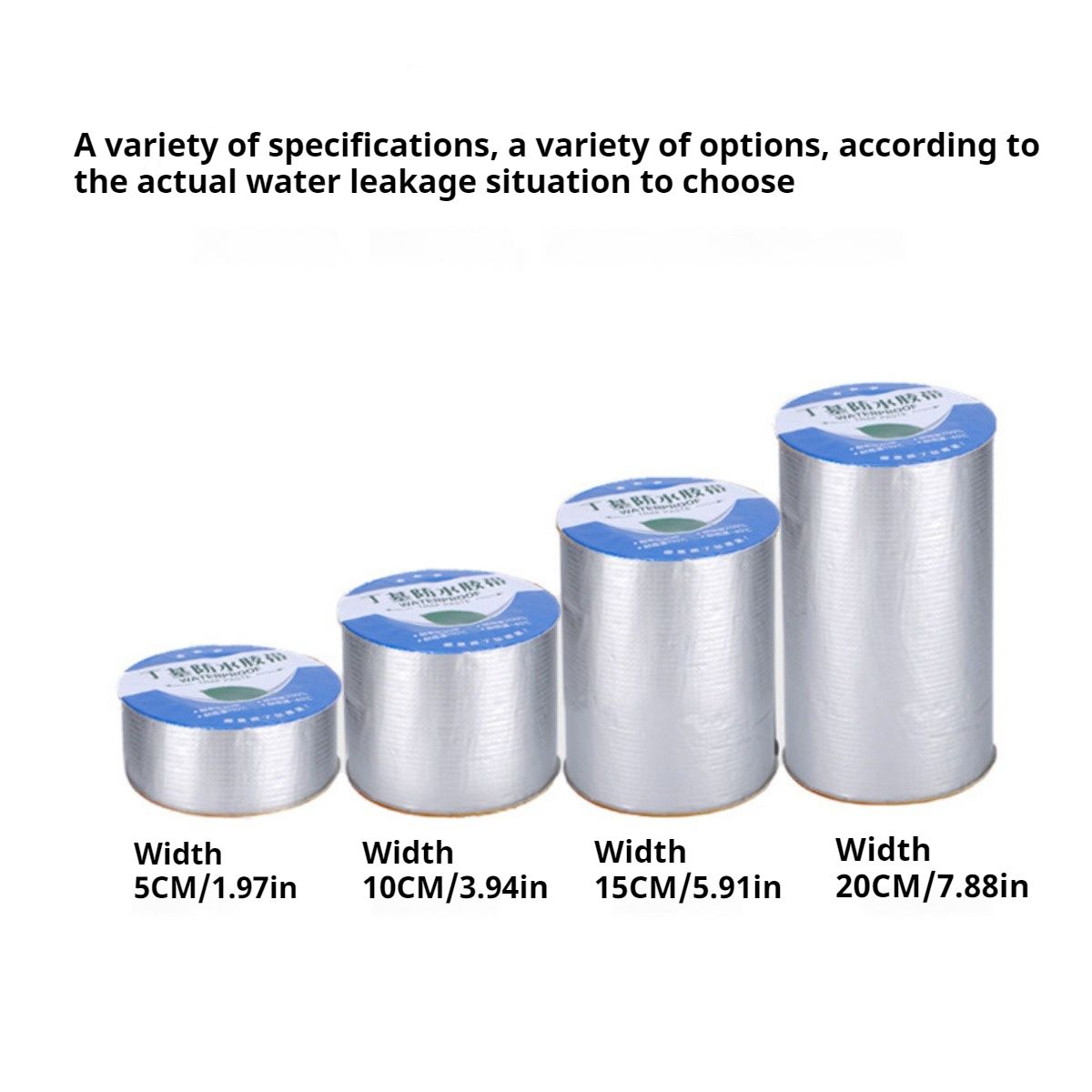 1pc 10cm X 5m/15cm X 5m/5cm X 3m/5cm X 5m Roof Crack Self-adhesive Waterproof Membrane Color Steel Tile Strong Waterproof Patching Material High Temperature Resistant Tape
