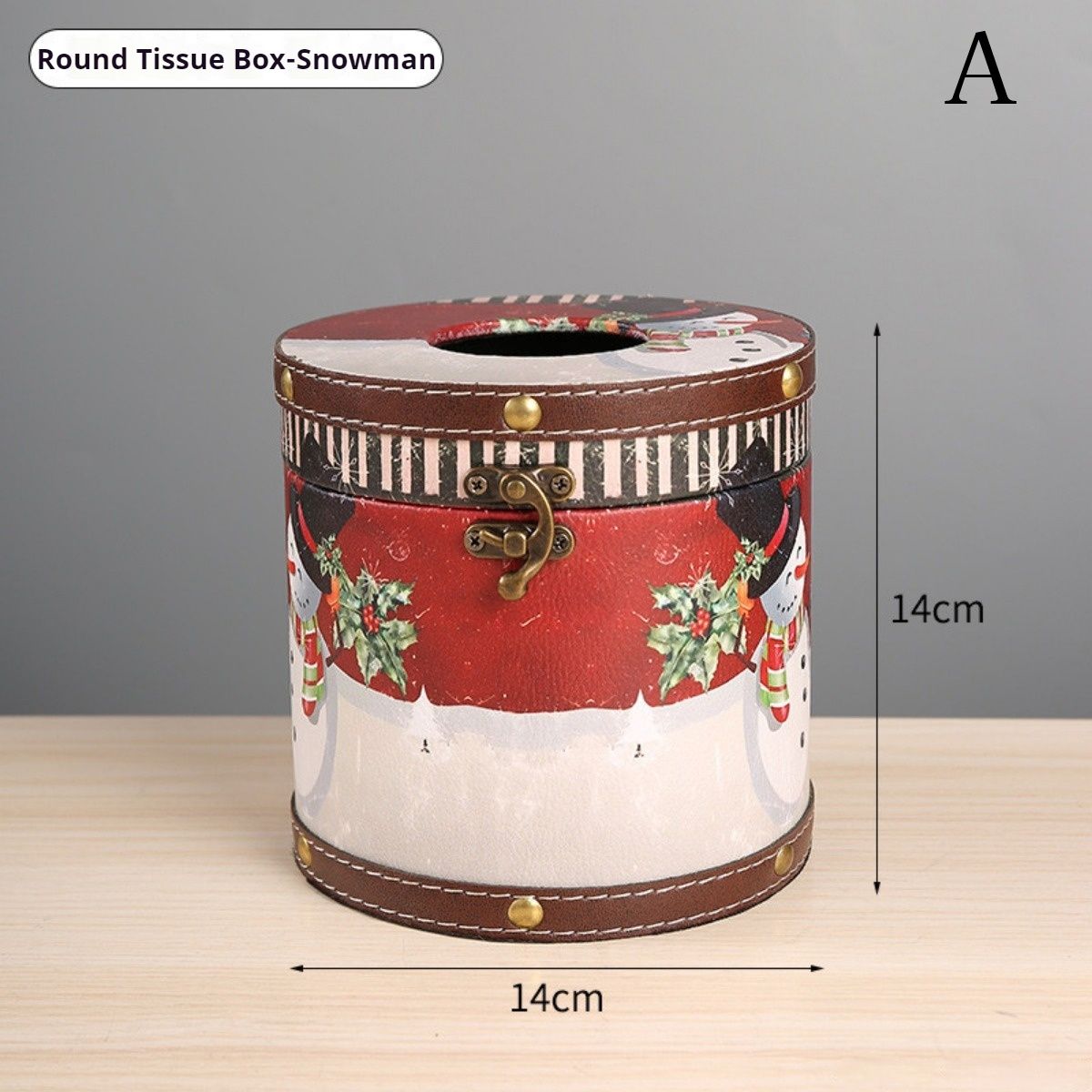 1pc Christmas Theme Wooden Leather Tissue Box Home Living Room Roll Paper Box Store Restaurant Christmas Atmosphere Decorations