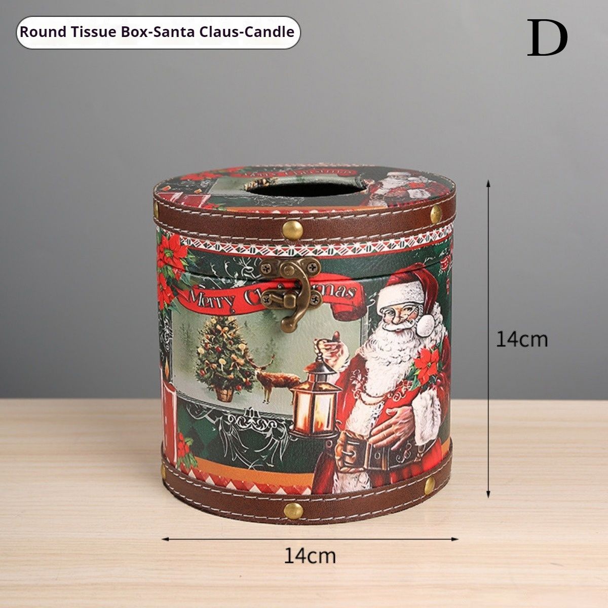 1pc Christmas Theme Wooden Leather Tissue Box Home Living Room Roll Paper Box Store Restaurant Christmas Atmosphere Decorations