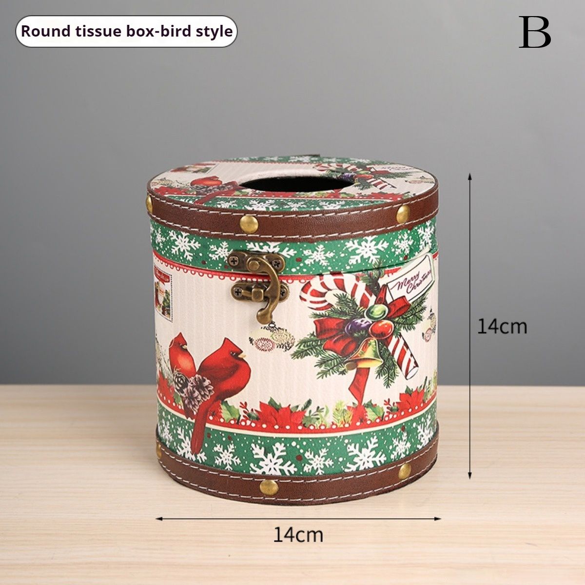 1pc Christmas Theme Wooden Leather Tissue Box Home Living Room Roll Paper Box Store Restaurant Christmas Atmosphere Decorations
