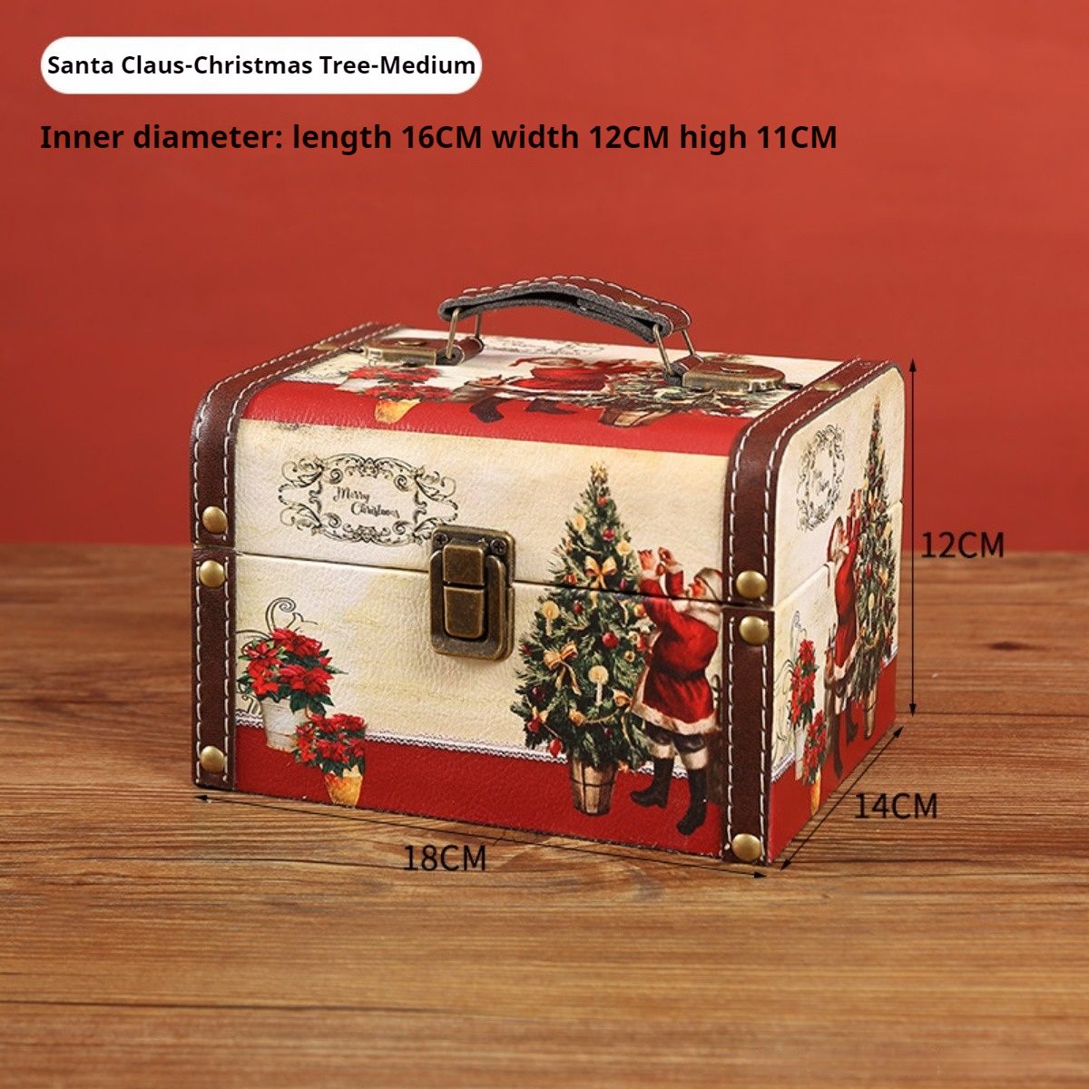 1pc New Christmas Handheld Storage Box Home Living Room Bedroom Candy Sundry Organizing Christmas Gift Wrapping Box