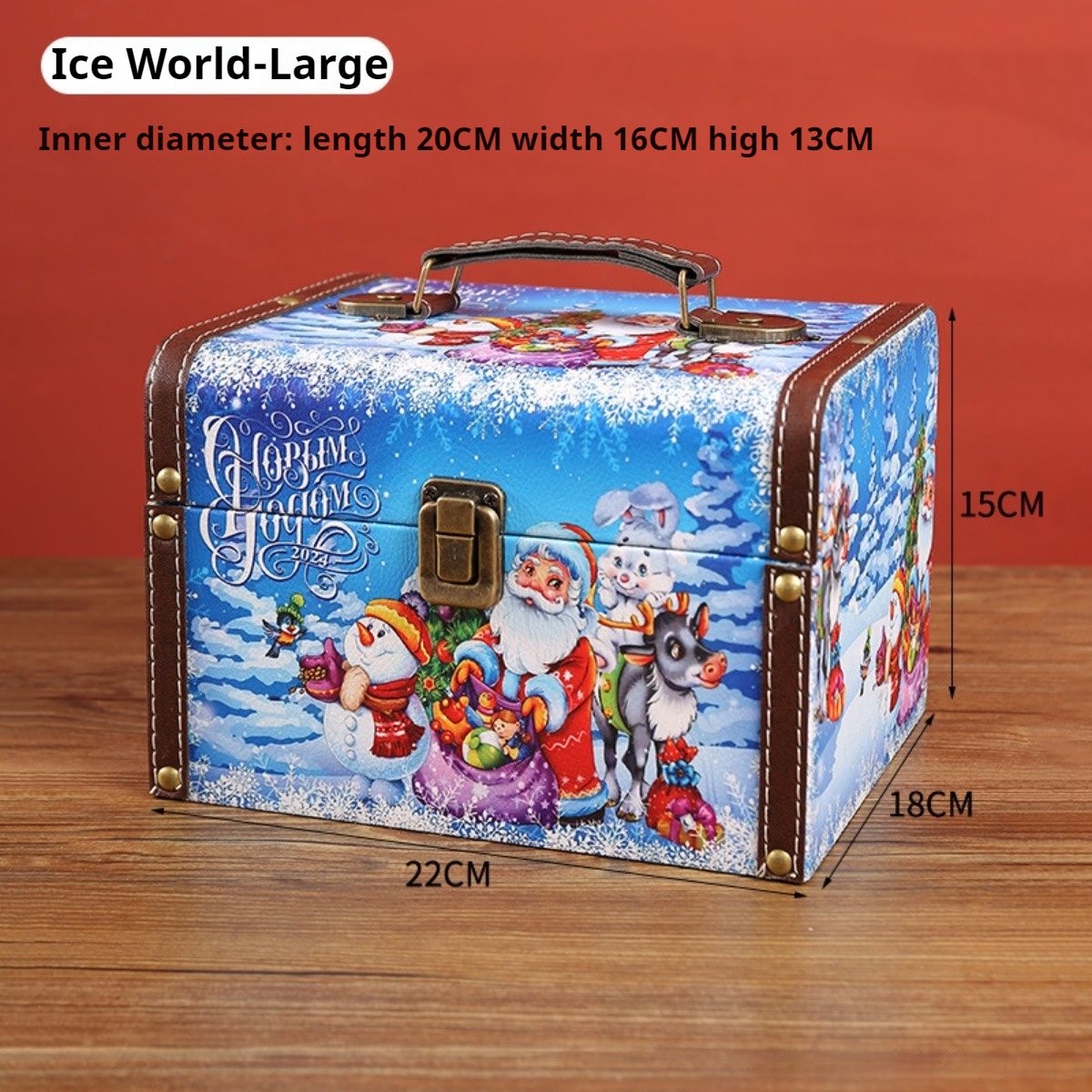 1pc New Christmas Handheld Storage Box Home Living Room Bedroom Candy Sundry Organizing Christmas Gift Wrapping Box