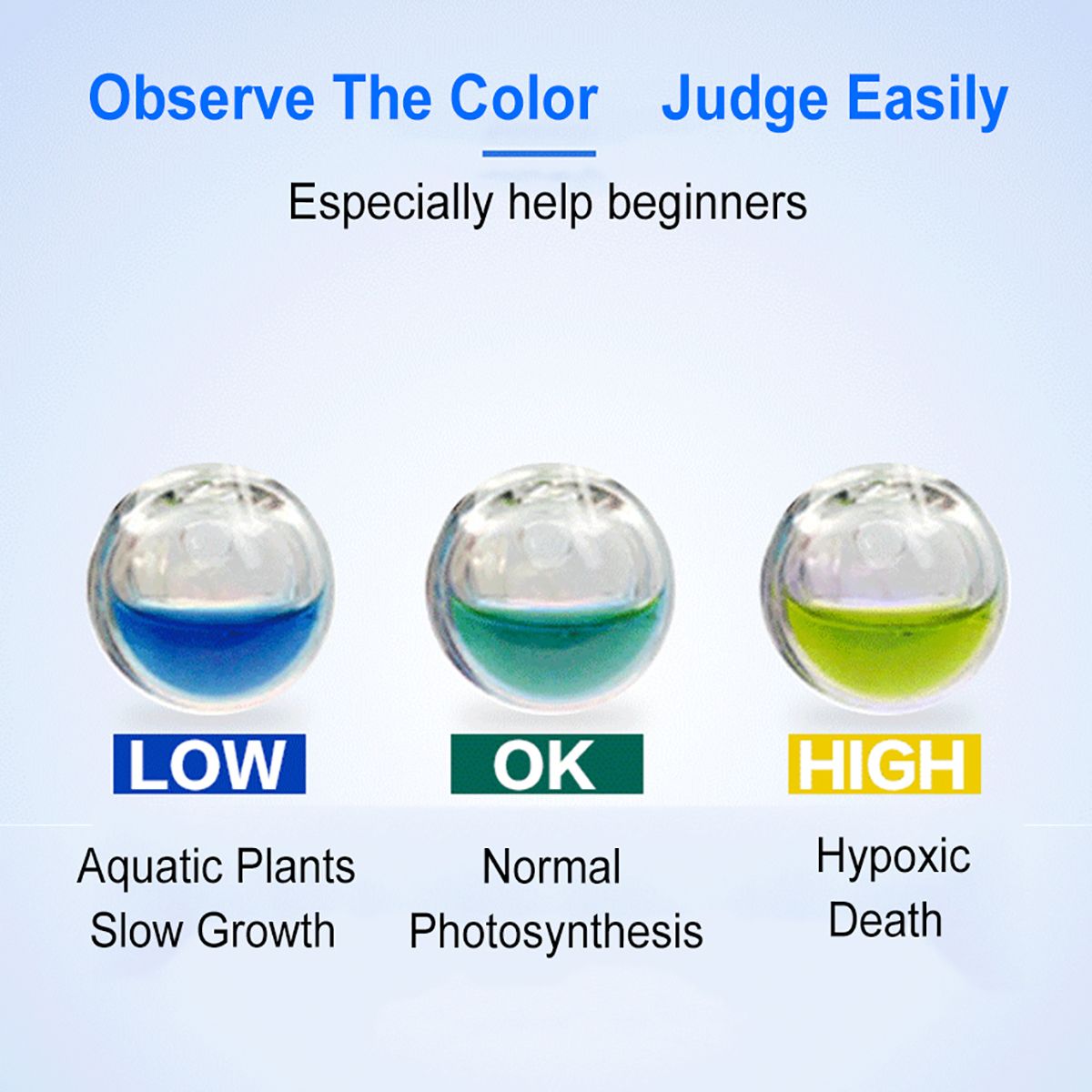 Diffuse Glass CO2 Drop Checker Aquarium Hang On CO2 Monitor Sensor Detector Indicator For Fish Tank Aquatic Planted Tank Test PH