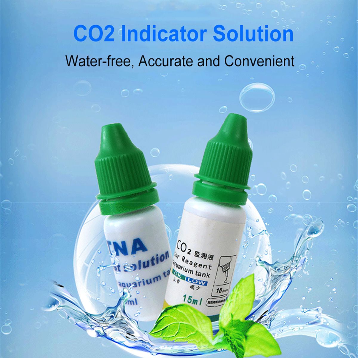 Diffuse Glass CO2 Drop Checker Aquarium Hang On CO2 Monitor Sensor Detector Indicator For Fish Tank Aquatic Planted Tank Test PH