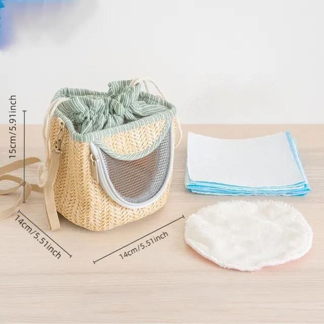 Parrot Cage Go Out with Straw Woven Peony Bird Small Pet Backpack Portable Breathable Outer Cage Bird Supplies Bird Cages