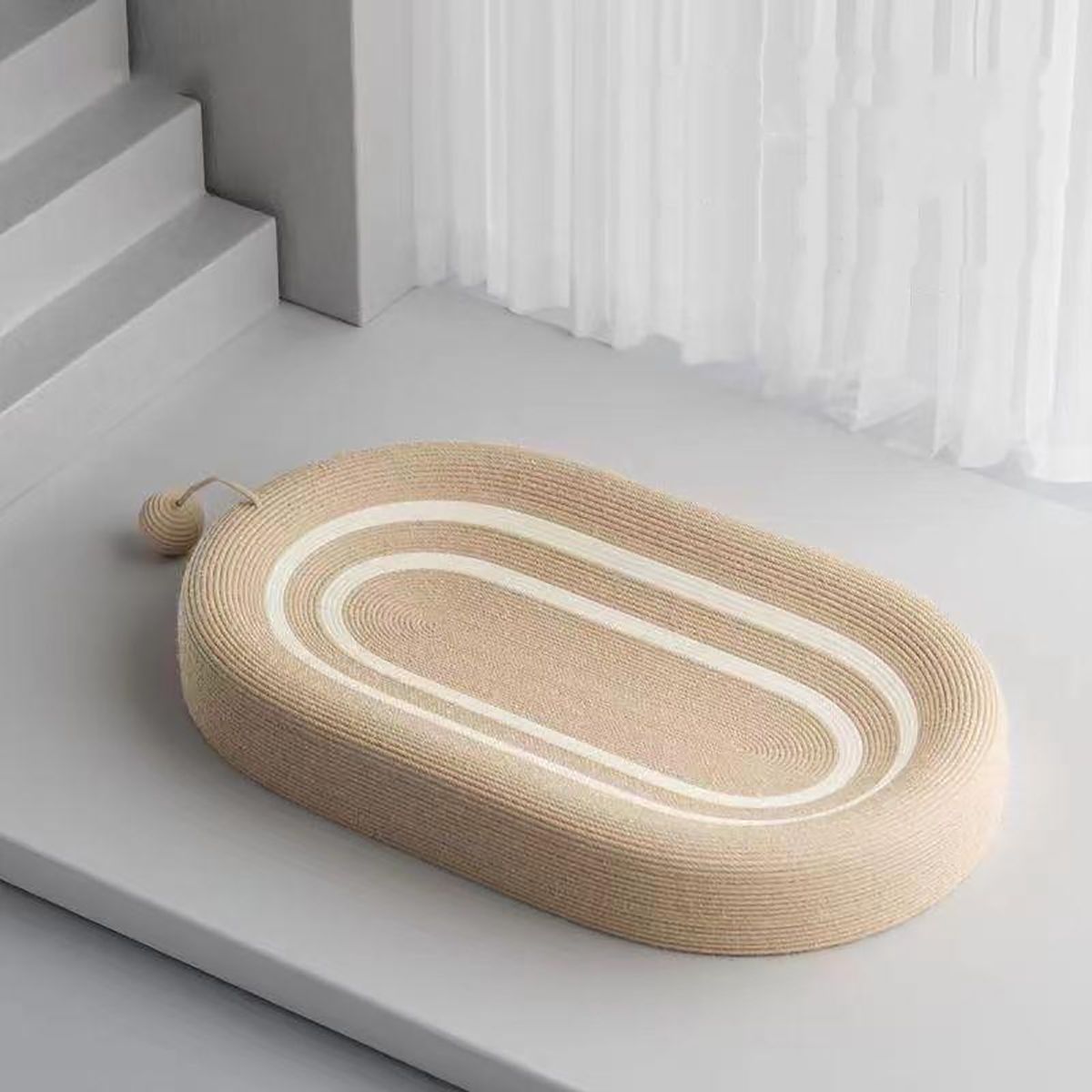 Oval Cat Scratcher Pads 100% Sisal/Cloth Cat Scratching Board Kitten Bed Nest Chew Toy Bite Sharpen Nails Tool Pet Supply