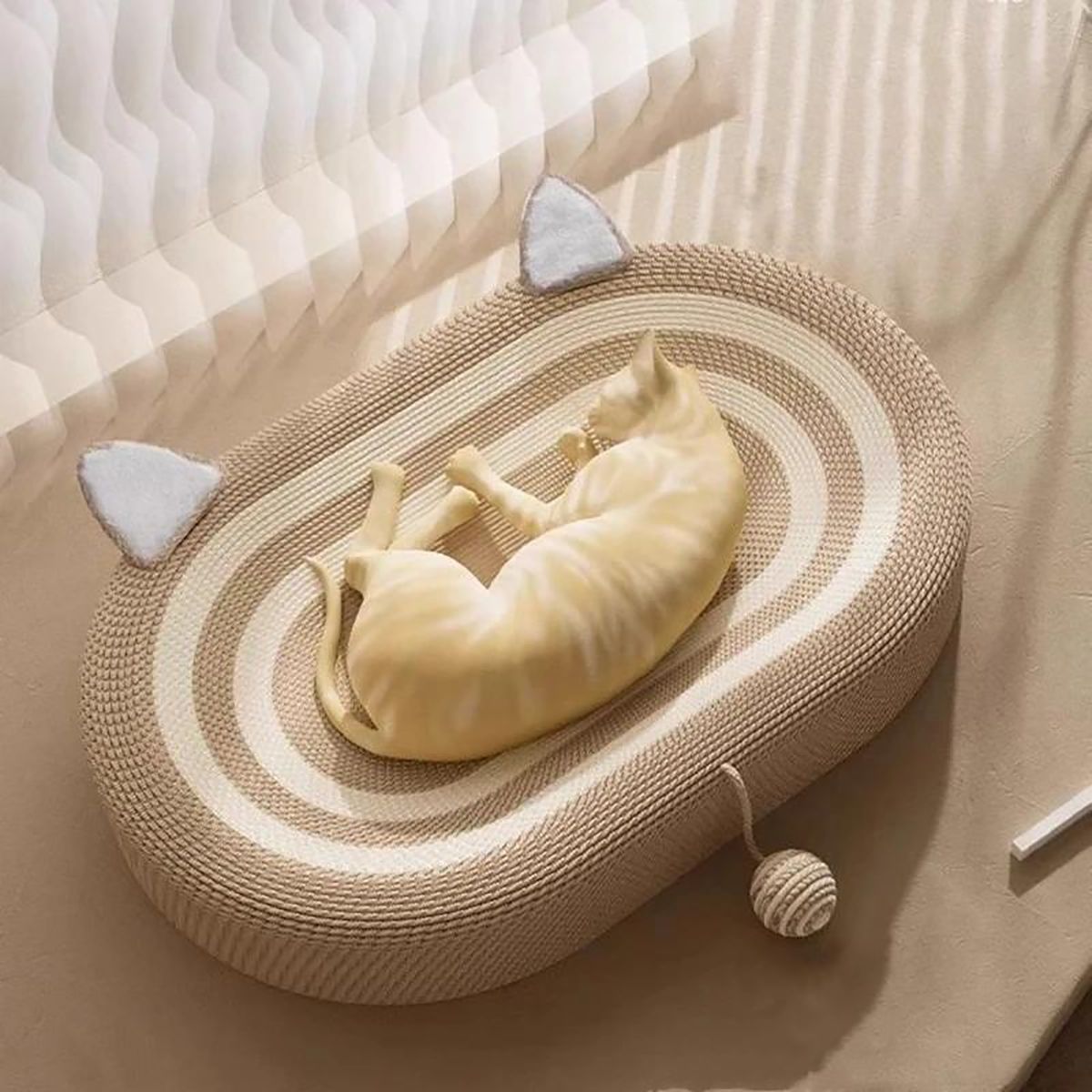 Oval Cat Scratcher Pads 100% Sisal/Cloth Cat Scratching Board Kitten Bed Nest Chew Toy Bite Sharpen Nails Tool Pet Supply