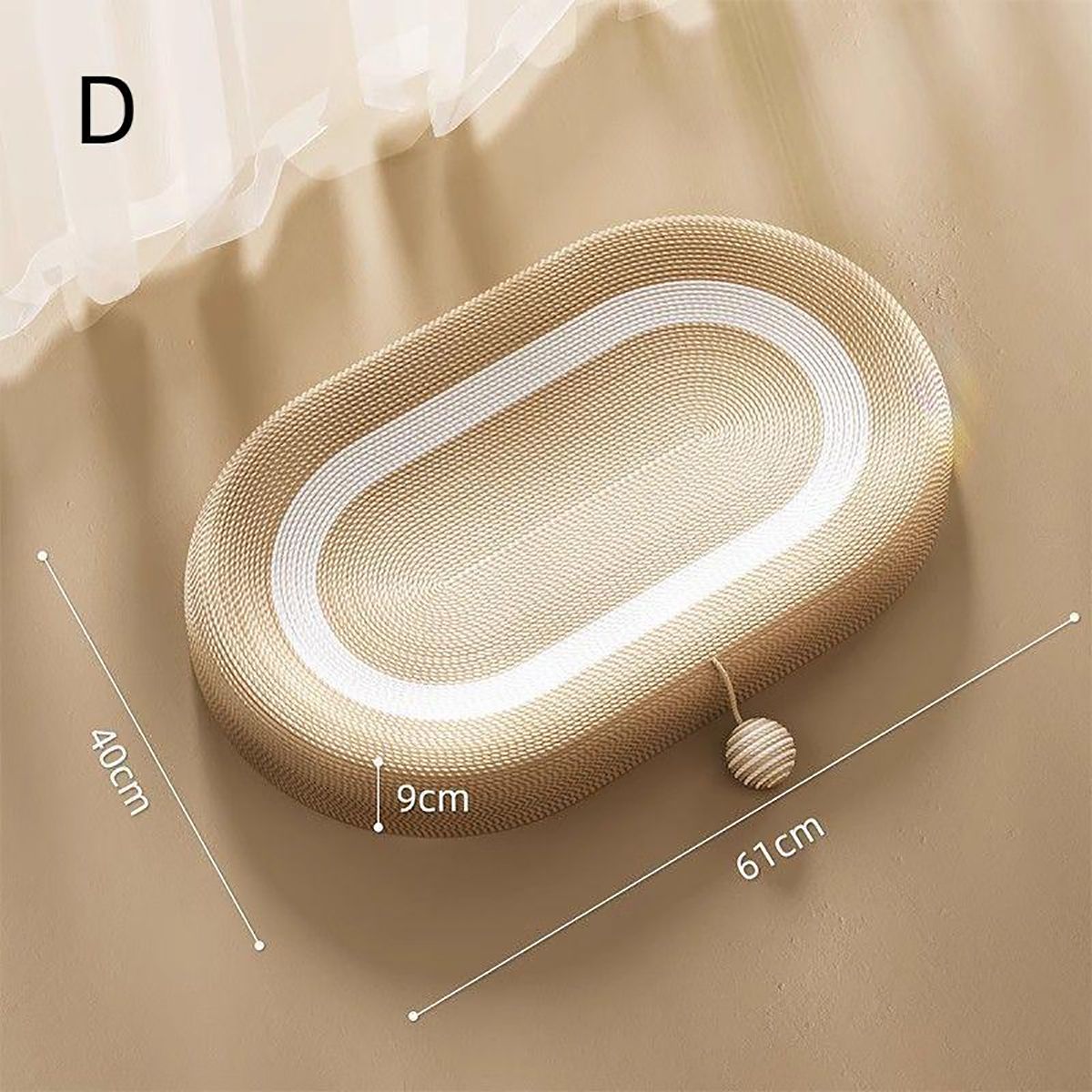 Oval Cat Scratcher Pads 100% Sisal/Cloth Cat Scratching Board Kitten Bed Nest Chew Toy Bite Sharpen Nails Tool Pet Supply