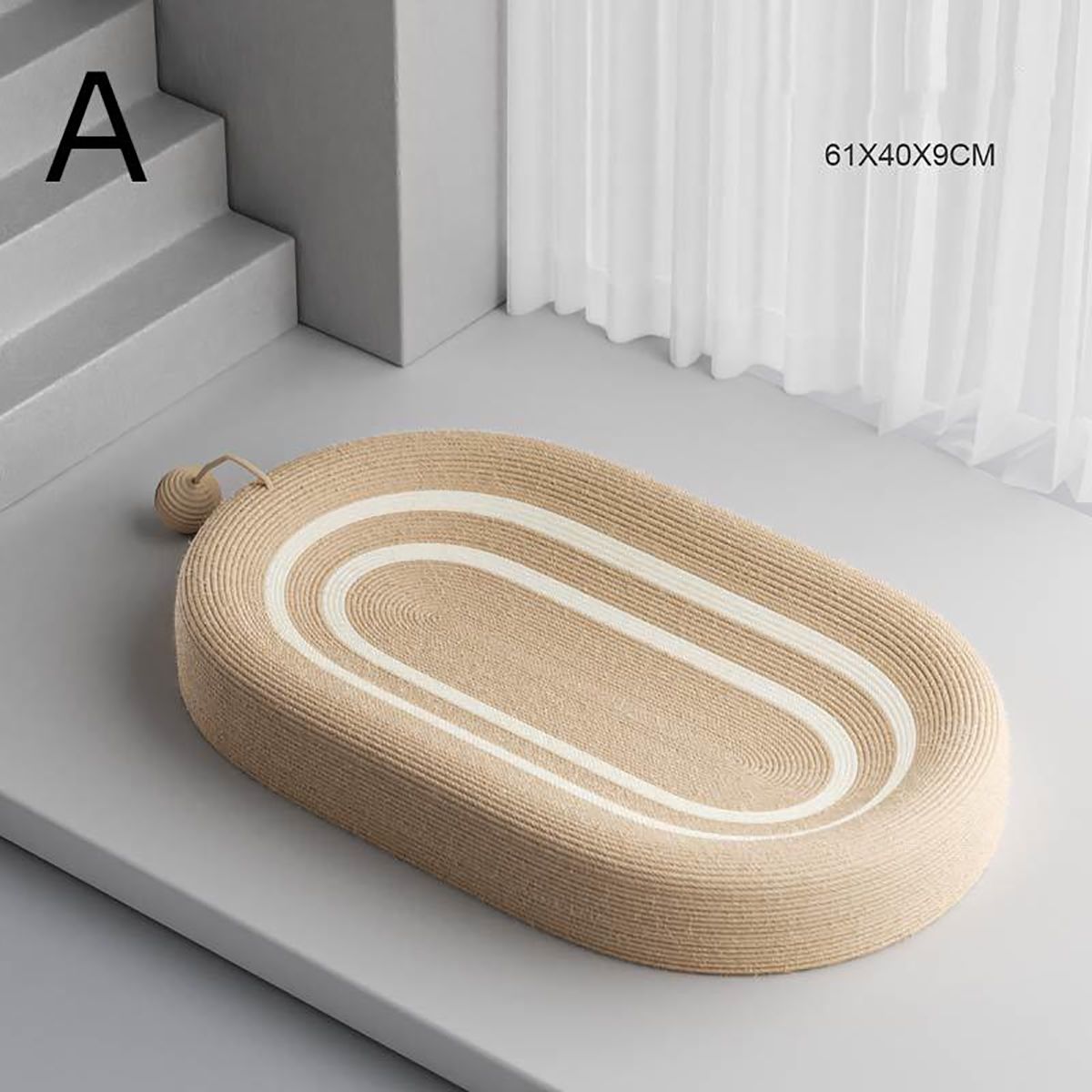 Oval Cat Scratcher Pads 100% Sisal/Cloth Cat Scratching Board Kitten Bed Nest Chew Toy Bite Sharpen Nails Tool Pet Supply