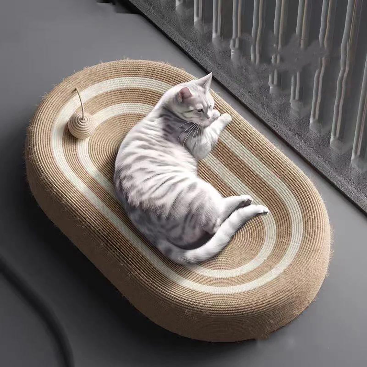 Oval Cat Scratcher Pads 100% Sisal/Cloth Cat Scratching Board Kitten Bed Nest Chew Toy Bite Sharpen Nails Tool Pet Supply