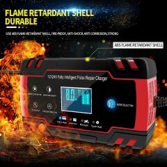 Car Battery Repair Machine 12V/24V Power Battery Charger with LCD Display (EU plug)