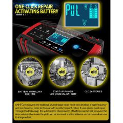 Car Battery Repair Machine 12V/24V Power Battery Charger with LCD Display (EU plug)
