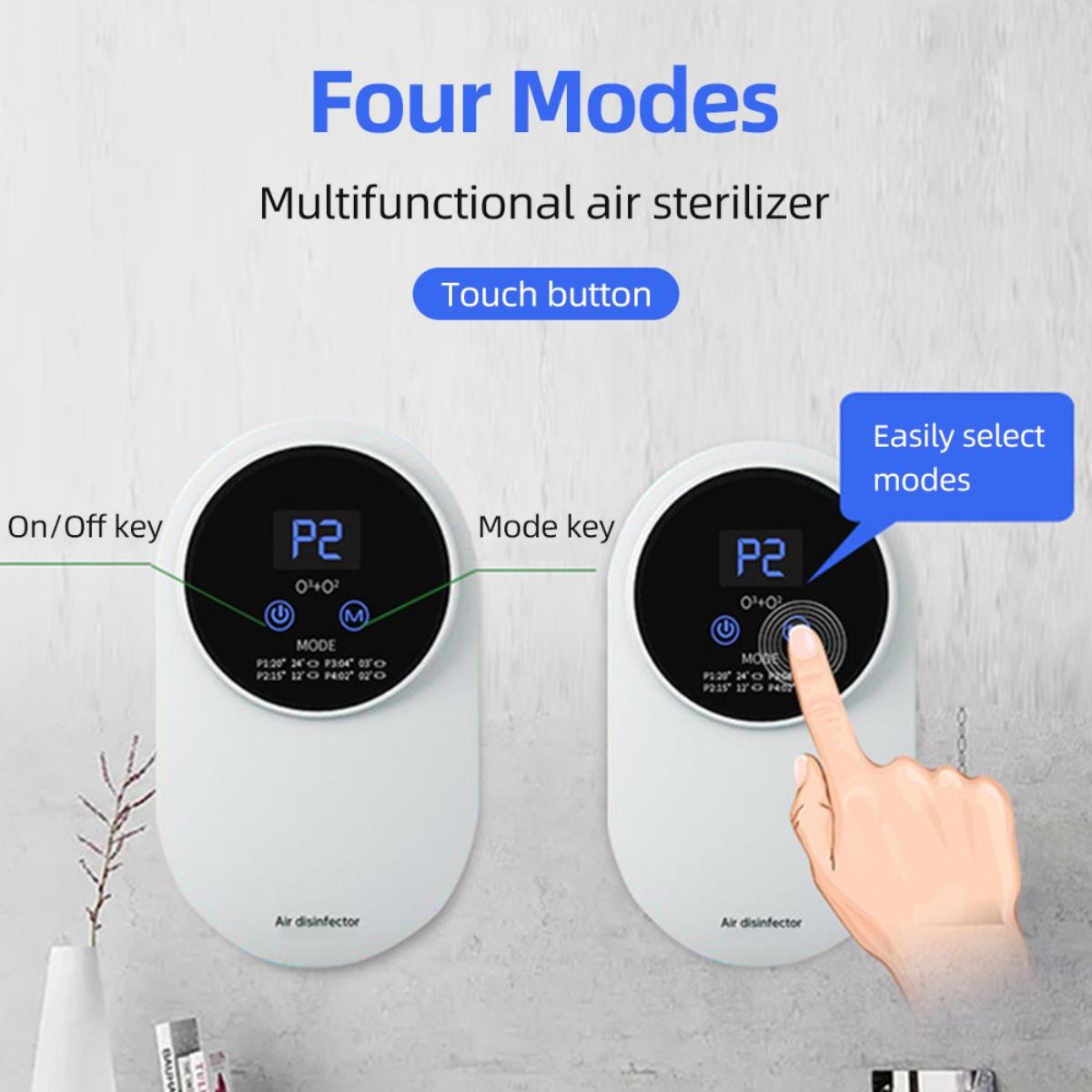 1pc Mini Air Purifier for Home 100mg/h Ozone Generator Negative Ion Air Ionizer Pet Toilet Kitchen Deodorizer Car Air Freshener