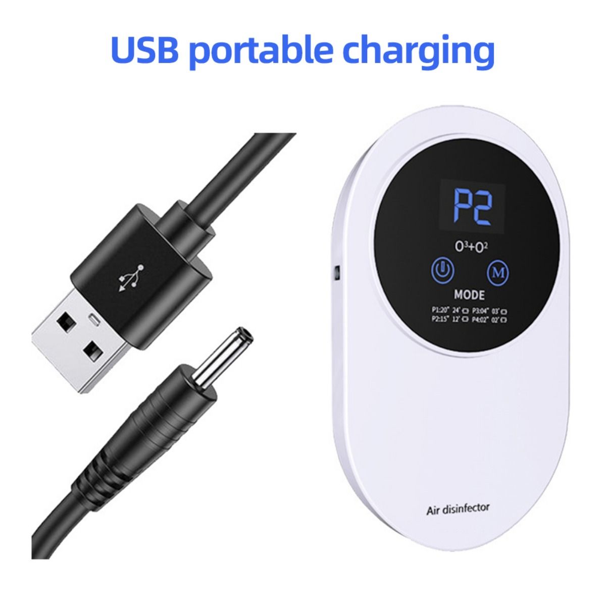 1pc Mini Air Purifier for Home 100mg/h Ozone Generator Negative Ion Air Ionizer Pet Toilet Kitchen Deodorizer Car Air Freshener