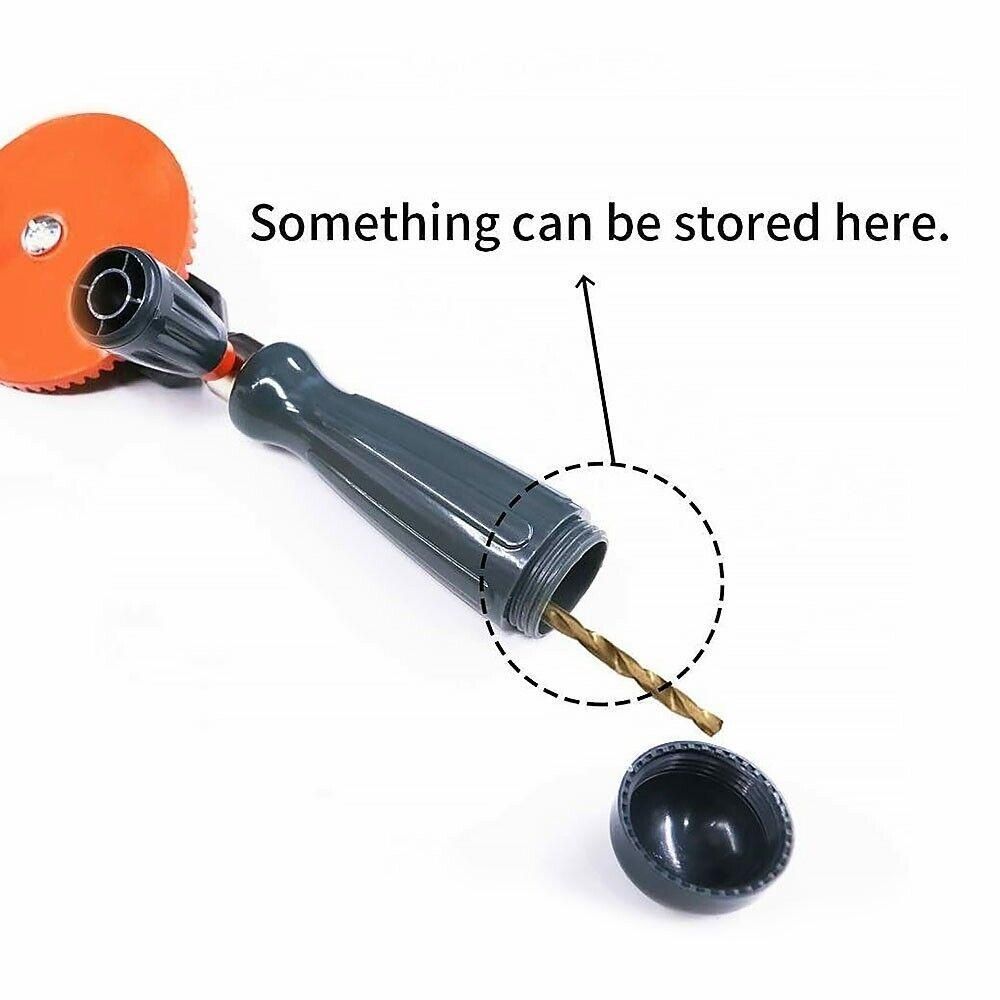 Manual Hand Drill 1/4-Inch Capacity with Finely Cast Steel Double Pinions Design