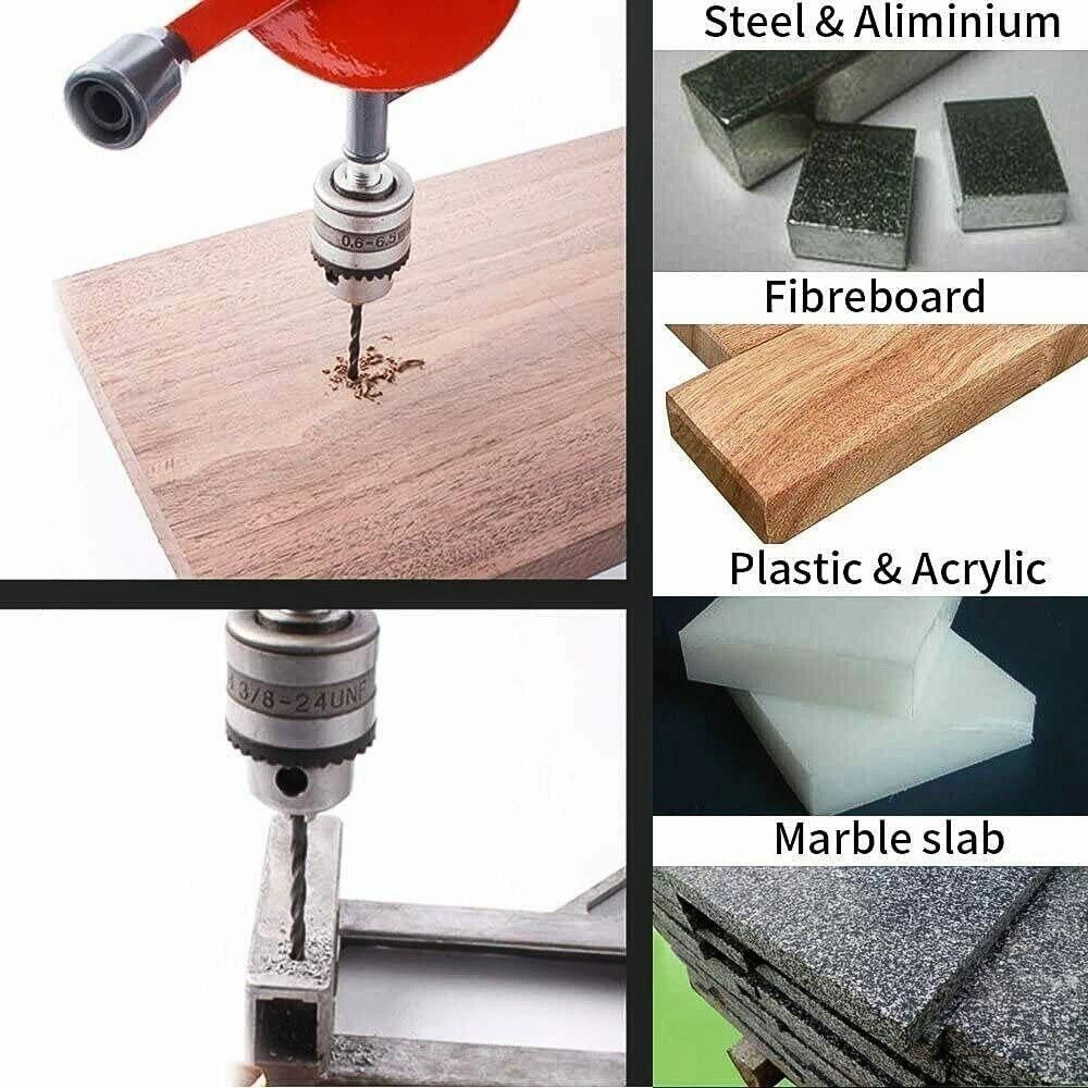 Manual Hand Drill 1/4-Inch Capacity with Finely Cast Steel Double Pinions Design