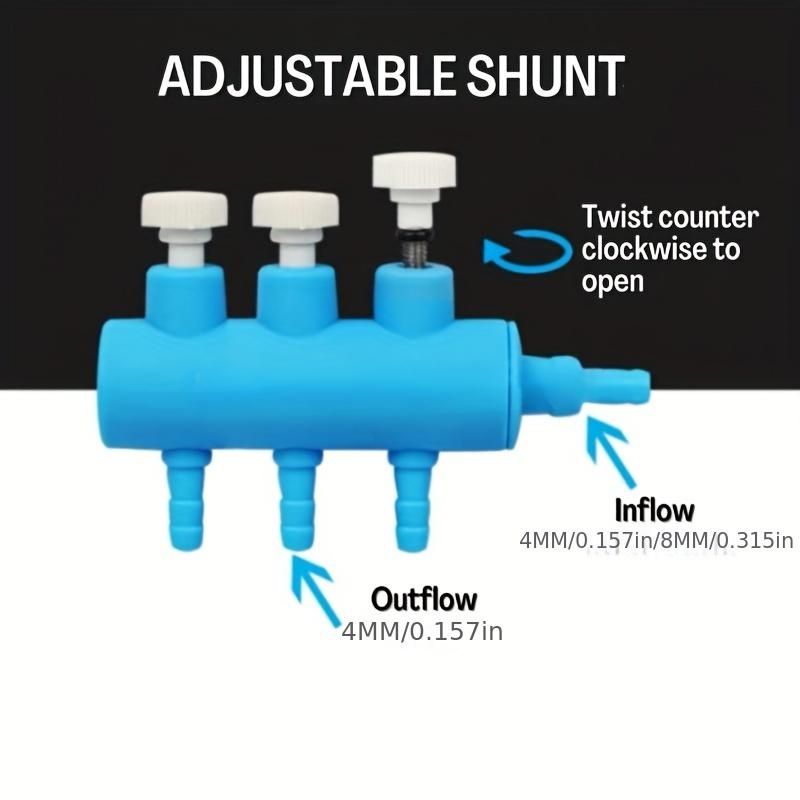 1pc Oxygen Pump, Aquarium Equipment, Fish Tank Oxygen Pump Splitter With Valve, Easy To Adjust, 3/4/6/8 Heads Air Separator, Multi-head Fish Tank Air Separator
