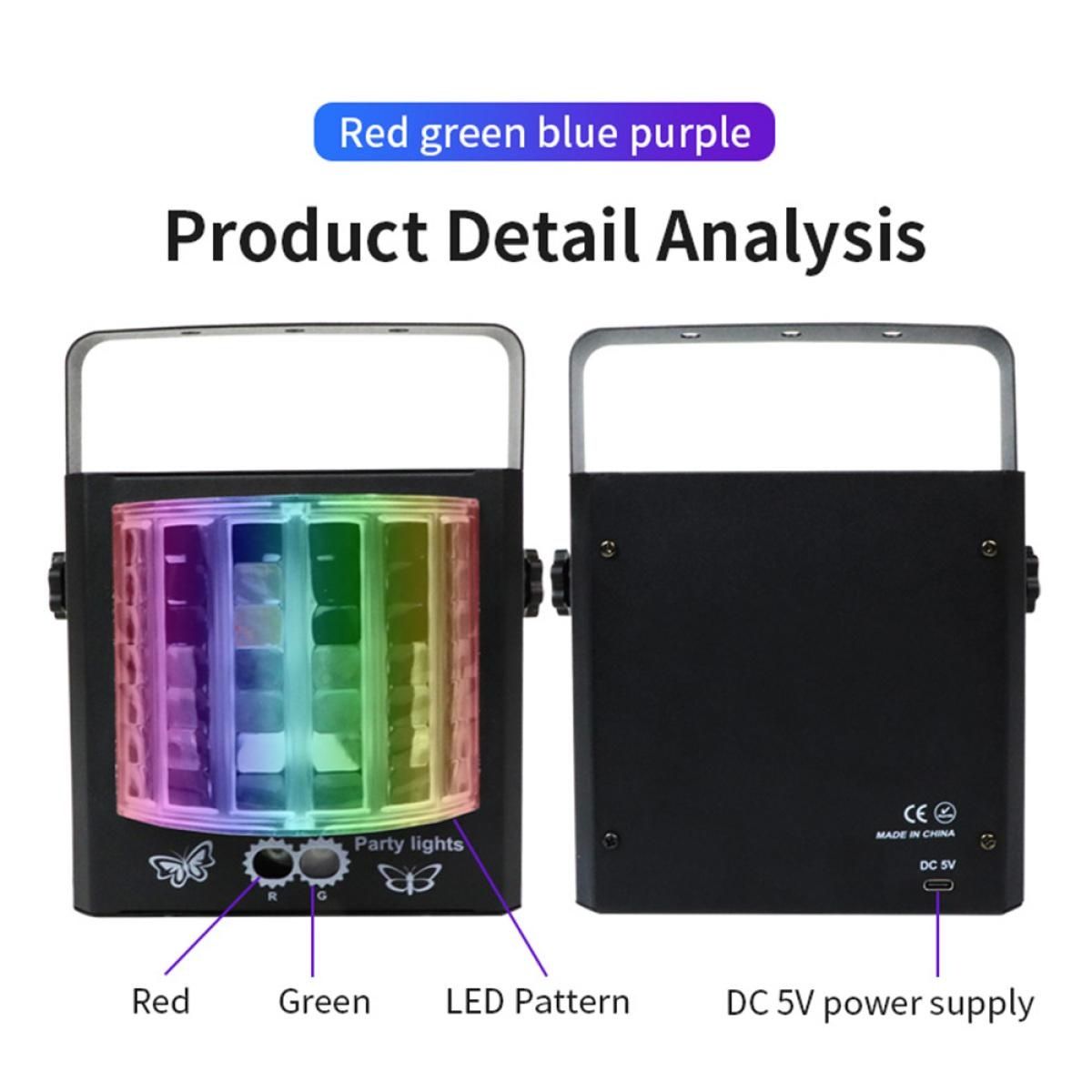 Party Lights DJ Disco Ball Light Pattern Projector Sound Activated Dance Birthday Bar Karaoke Christmas Wedding Decoration