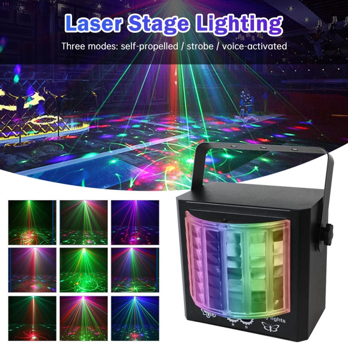 Party Lights DJ Disco Ball Light Pattern Projector Sound Activated Dance Birthday Bar Karaoke Christmas Wedding Decoration