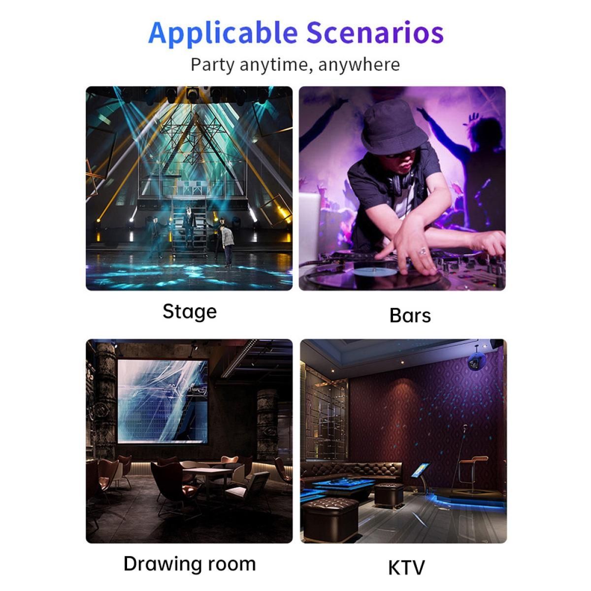 Party Lights DJ Disco Ball Light Pattern Projector Sound Activated Dance Birthday Bar Karaoke Christmas Wedding Decoration