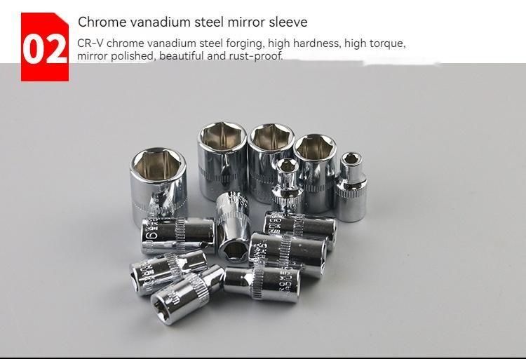 46pcs Car Repair Tool Set,1/4-Inch Socket Set,Ratchet Torque Wrench,Combo Tools Kit,Auto Repairing Tool Set.