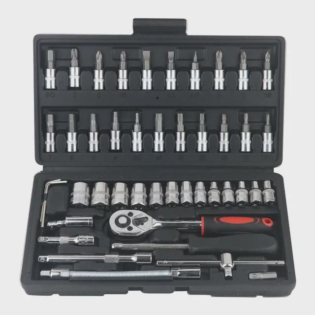 46pcs Car Repair Tool Set,1/4-Inch Socket Set,Ratchet Torque Wrench,Combo Tools Kit,Auto Repairing Tool Set.