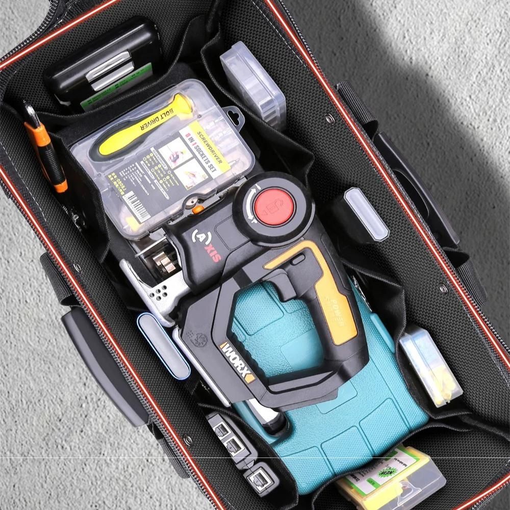 Large Electrician Tool Bag Organizer Heavy Duty Tool Pouch Bag Waterproof Anti-Fall Storage Bag with Multi Pockets