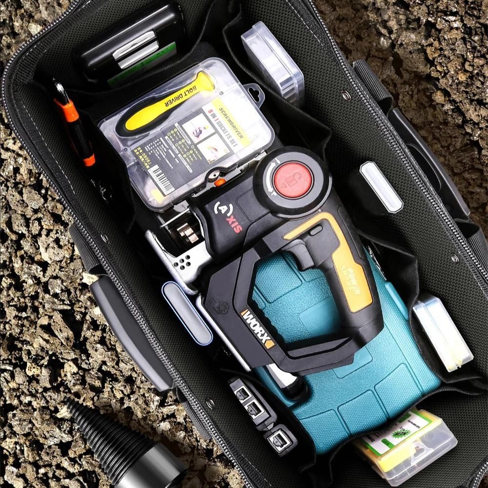 Large Electrician Tool Bag Organizer Heavy Duty Tool Pouch Bag Waterproof Anti-Fall Storage Bag with Multi Pockets