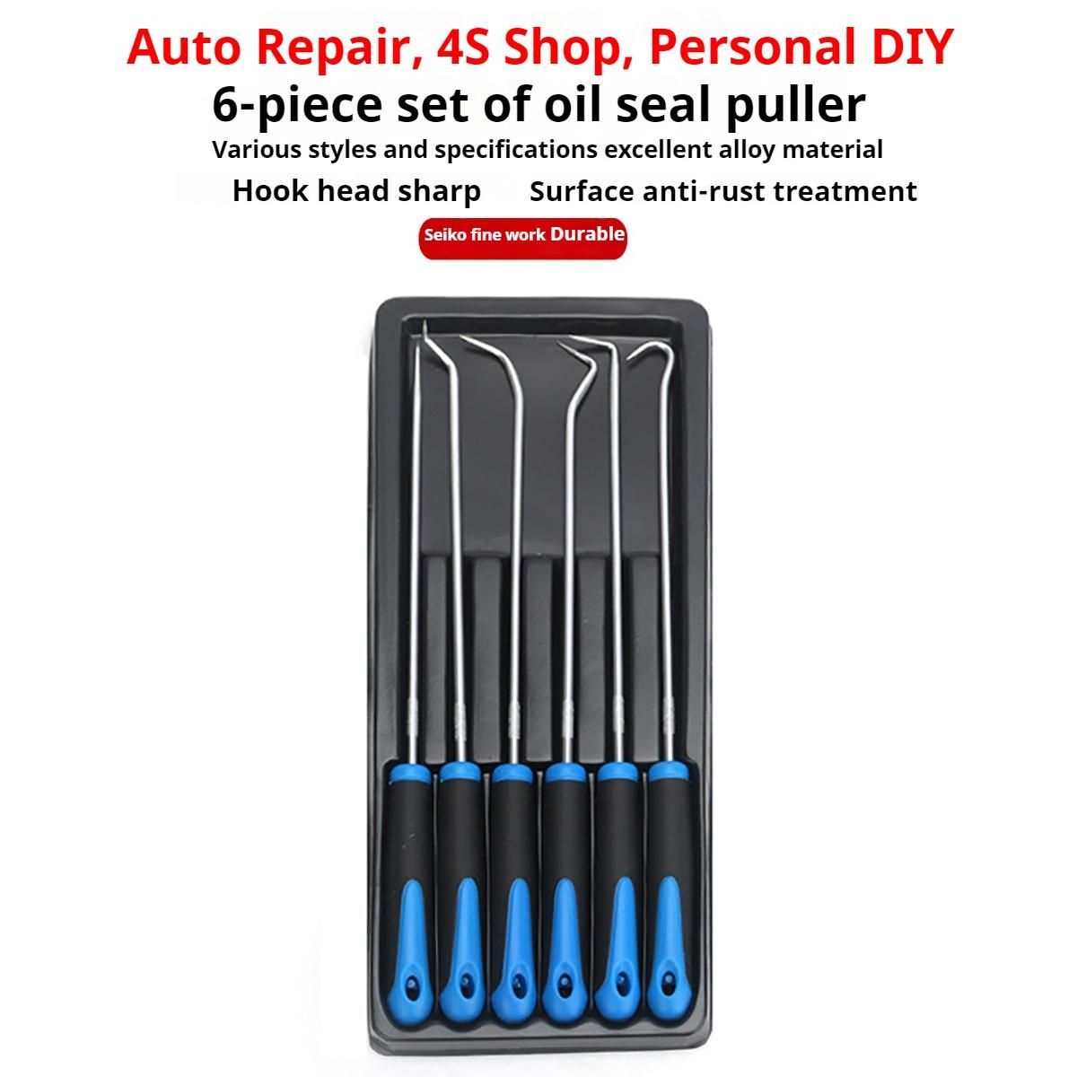 6PCS Pick Hook Set Durable Extra Long O-Ring and Seal Remover Craft Hobby Tool Color Randomly