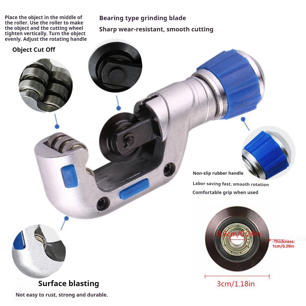 1pc Roller Type Tube Cutter 4-32/5-50 Bearing Pipe Cutter Stainless Steel Tube Shear Hobbing Cutting Blade Refrigeration Tool