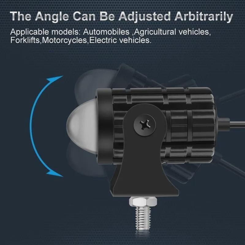 1/2Pcs Dual Color Car Driving Fog Light Universal LED Motorcycle Headlight Spotlight Lamp Mini Projector Lens Auxiliary