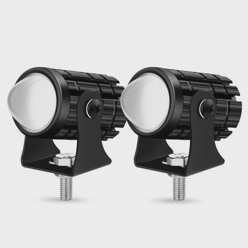 1/2Pcs Dual Color Car Driving Fog Light Universal LED Motorcycle Headlight Spotlight Lamp Mini Projector Lens Auxiliary