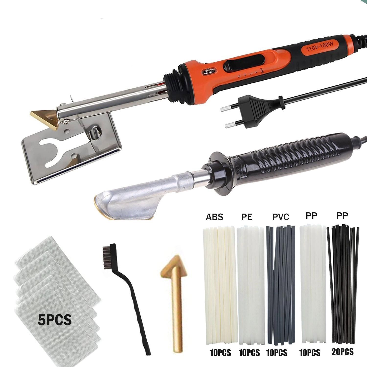 Car Bumper Repair Kit Soldering Iron Plastic Welding Kit Leather Ironing Tool Smoothing Tool Belt PP Stick Plastic Repair 220V