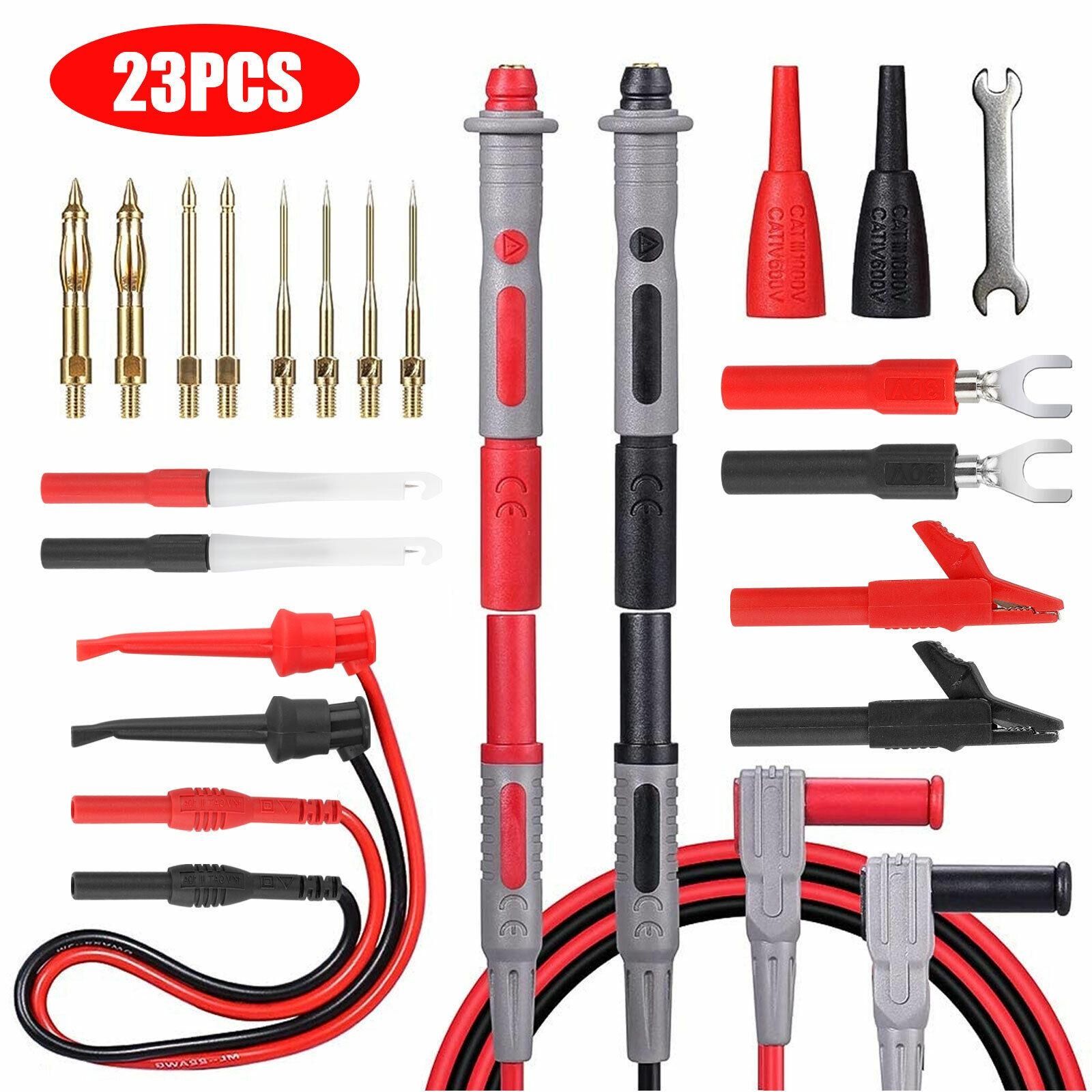 23 in 1 Multimeter Test Lead Kit for Fluke Meter Electrical Alligator Clip Probe